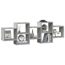 vidaXL betonszürke szerelt fa fali polc 129 x 18 x 42 cm