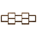 vidaXL füstös tölgy színű szerelt fa fali polc 129 x 18 x 42 cm