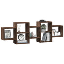 vidaXL barna tölgy színű szerelt fa fali polc 129 x 18 x 42 cm