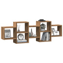 vidaXL kézműves tölgy színű szerelt fa fali polc 129 x 18 x 42 cm