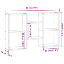vidaXL betonszürke szerelt fa fali polc 96 x 18 x 60 cm
