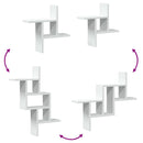 vidaXL 2 db fehér szerelt fa fali polc 38 x 12 x 38 cm