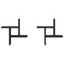 vidaXL 2 db fekete szerelt fa fali polc 38 x 12 x 38 cm