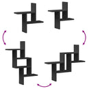 vidaXL 2 db fekete szerelt fa fali polc 38 x 12 x 38 cm