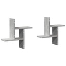 vidaXL 2 db betonszürke szerelt fa fali polc 38 x 12 x 38 cm