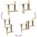 vidaXL 2 db sonoma tölgy színű szerelt fa fali polc 50 x 12 x 50 cm