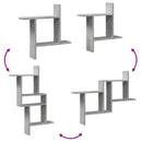 vidaXL 2 db betonszürke szerelt fa fali polc 50 x 12 x 50 cm