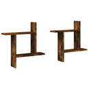 vidaXL 2 db füstös tölgy színű szerelt fa fali polc 50 x 12 x 50 cm