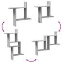 vidaXL 2 db szürke sonoma színű szerelt fa fali polc 50 x 12 x 50 cm