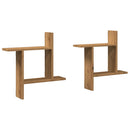 vidaXL 2 db kézműves tölgy színű szerelt fa fali polc 50 x 12 x 50 cm