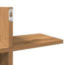 vidaXL kézműves tölgy színű szerelt fa fali polc 124,5 x 18 x 60,5 cm