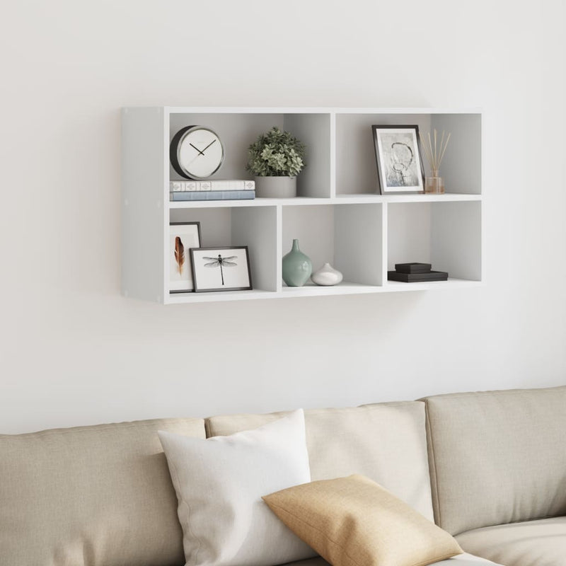 vidaXL fehér szerelt fa fali polc 100 x 25 x 50 cm