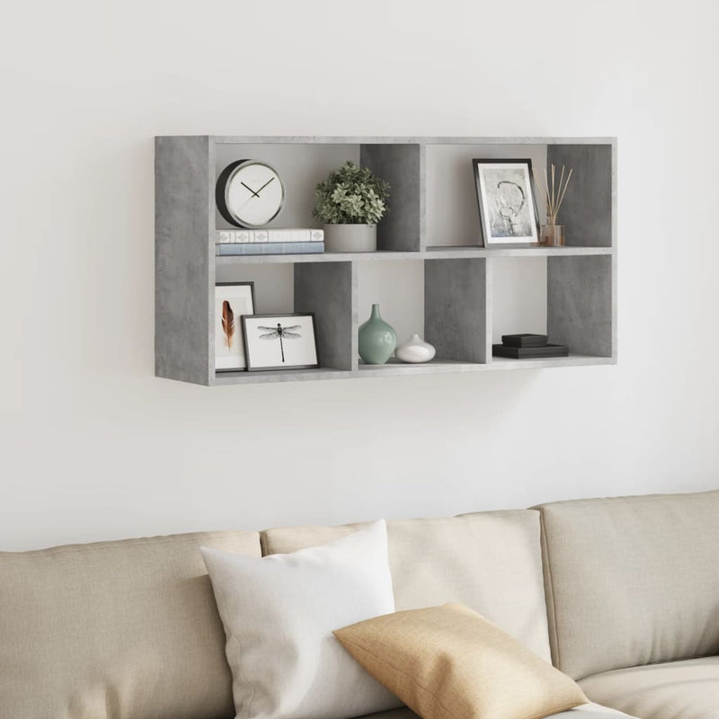 vidaXL betonszürke szerelt fa fali polc 100 x 25 x 50 cm