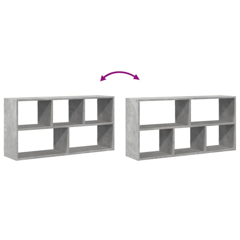 vidaXL betonszürke szerelt fa fali polc 100 x 25 x 50 cm