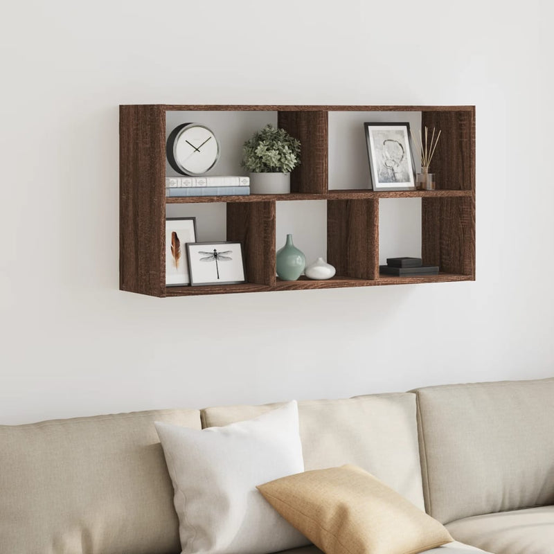 vidaXL barna tölgy színű szerelt fa fali polc 100 x 25 x 50 cm