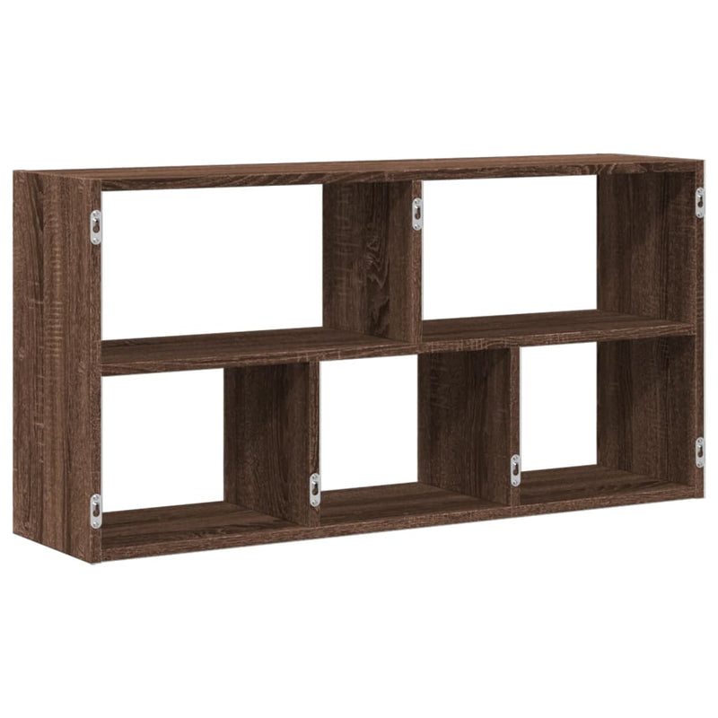 vidaXL barna tölgy színű szerelt fa fali polc 100 x 25 x 50 cm