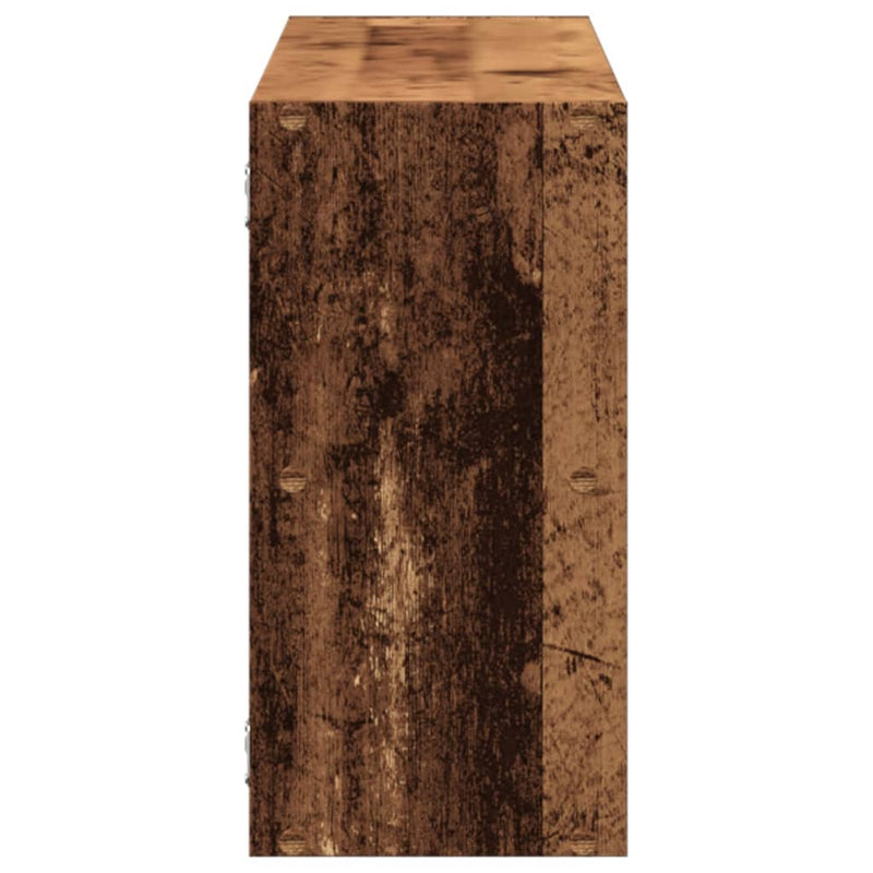 vidaXL antik fa színű szerelt fa fali polc 100 x 25 x 50 cm