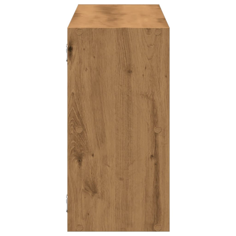 vidaXL kézműves tölgy színű szerelt fa fali polc 100 x 25 x 50 cm