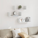 vidaXL 3 db fehér szerelt fa fali polc 58 x 18 x 18 cm