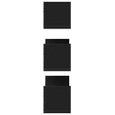 vidaXL 3 db fekete szerelt fa fali polc 58 x 18 x 18 cm