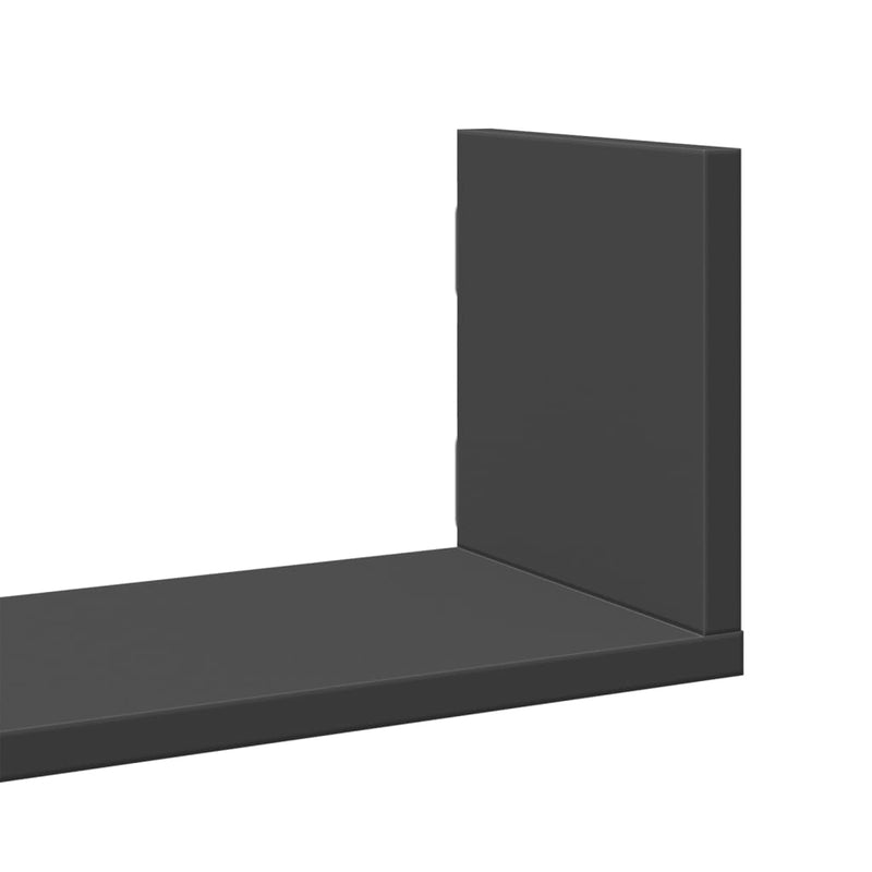 vidaXL 3 db fekete szerelt fa fali polc 58 x 18 x 18 cm