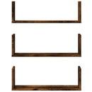 vidaXL 3 db füstös tölgy színű szerelt fa falipolc 58 x 18 x 18 cm