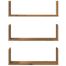 vidaXL 3 db kézműves tölgy színű szerelt fa fali polc 58 x 18 x 18 cm