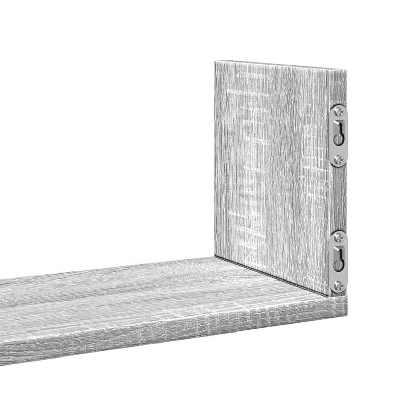 vidaXL 3 db szürke sonoma színű szerelt fa fali polc 80 x 18 x 18 cm