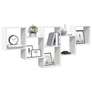 vidaXL fehér szerelt fa fali polc 159 x 18 x 66 cm