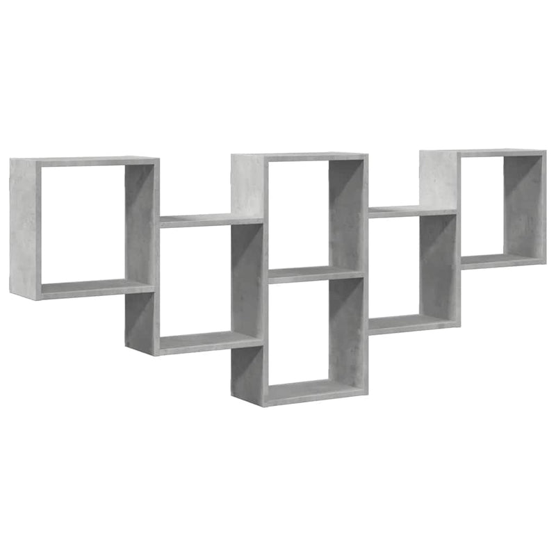 vidaXL betonszürke szerelt fa fali polc 159 x 18 x 66 cm