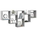 vidaXL betonszürke szerelt fa fali polc 159 x 18 x 66 cm