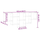 vidaXL betonszürke szerelt fa fali polc 159 x 18 x 66 cm