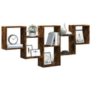 vidaXL füstös tölgy színű szerelt fa fali polc 159 x 18 x 66 cm