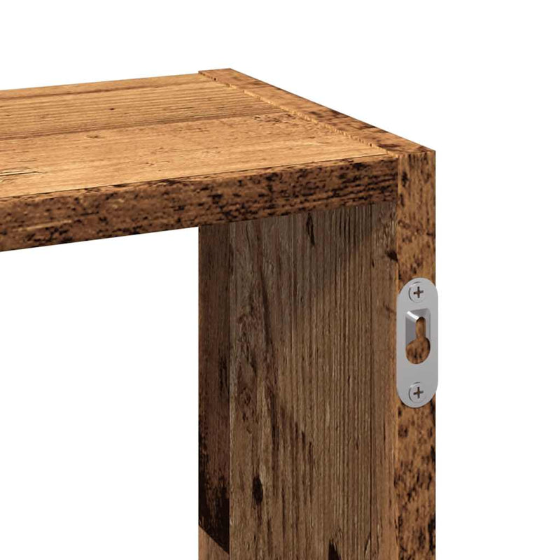 vidaXL antik fa színű szerelt fa fali polc 159 x 18 x 66 cm