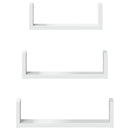 vidaXL 3 db fehér szerelt fa fali polc