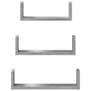 vidaXL 3 db betonszürke szerelt fa fali polc