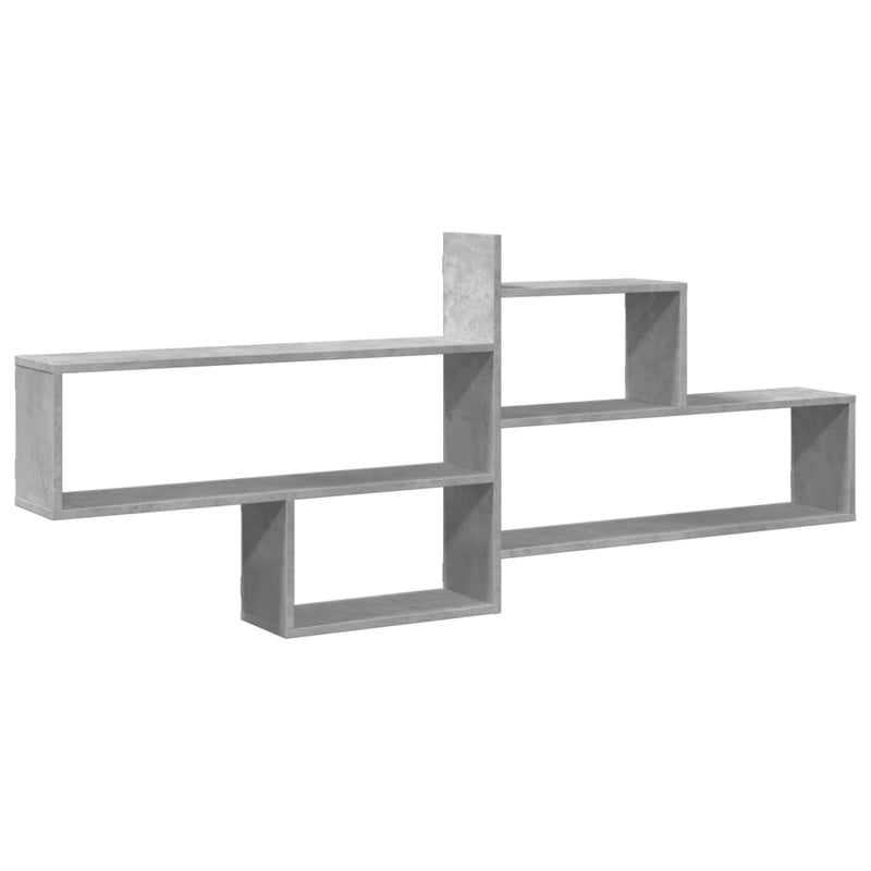 vidaXL betonszürke szerelt fa fali polc 167,5 x 18 x 68 cm