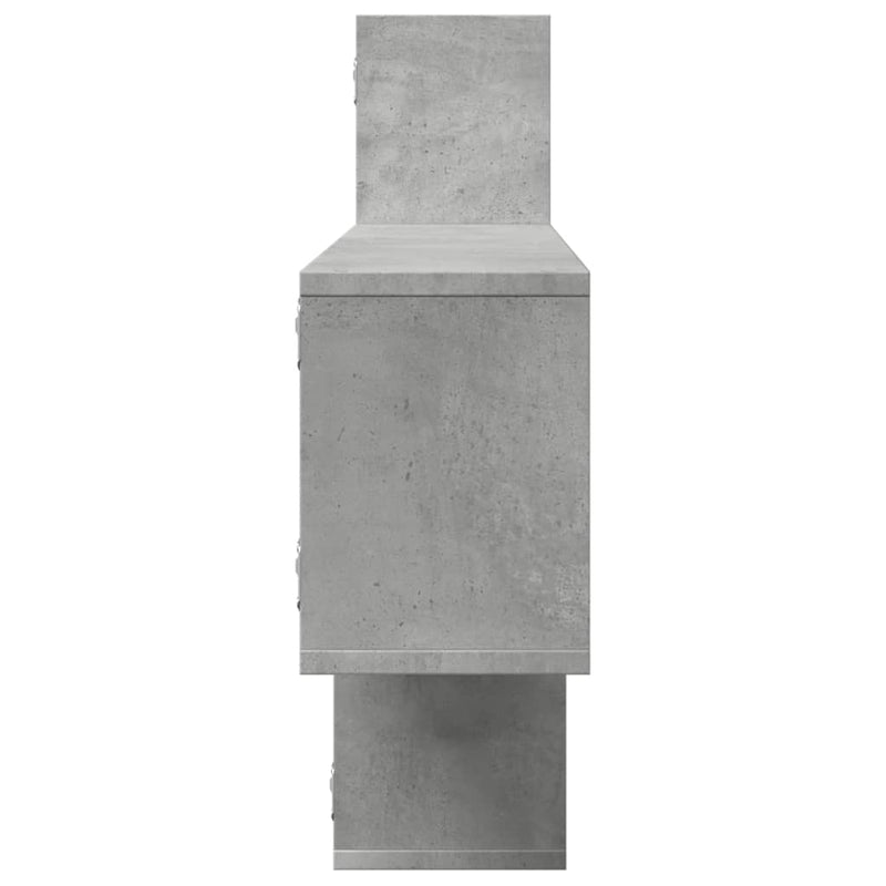 vidaXL betonszürke szerelt fa fali polc 167,5 x 18 x 68 cm