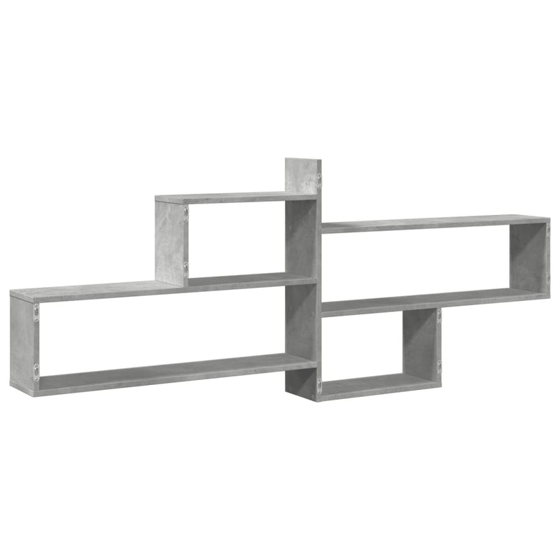 vidaXL betonszürke szerelt fa fali polc 167,5 x 18 x 68 cm