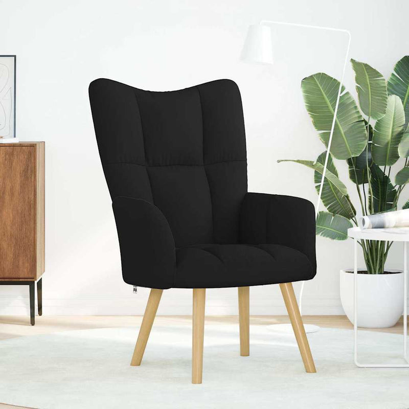 vidaXL fekete szövet pihenőfotel