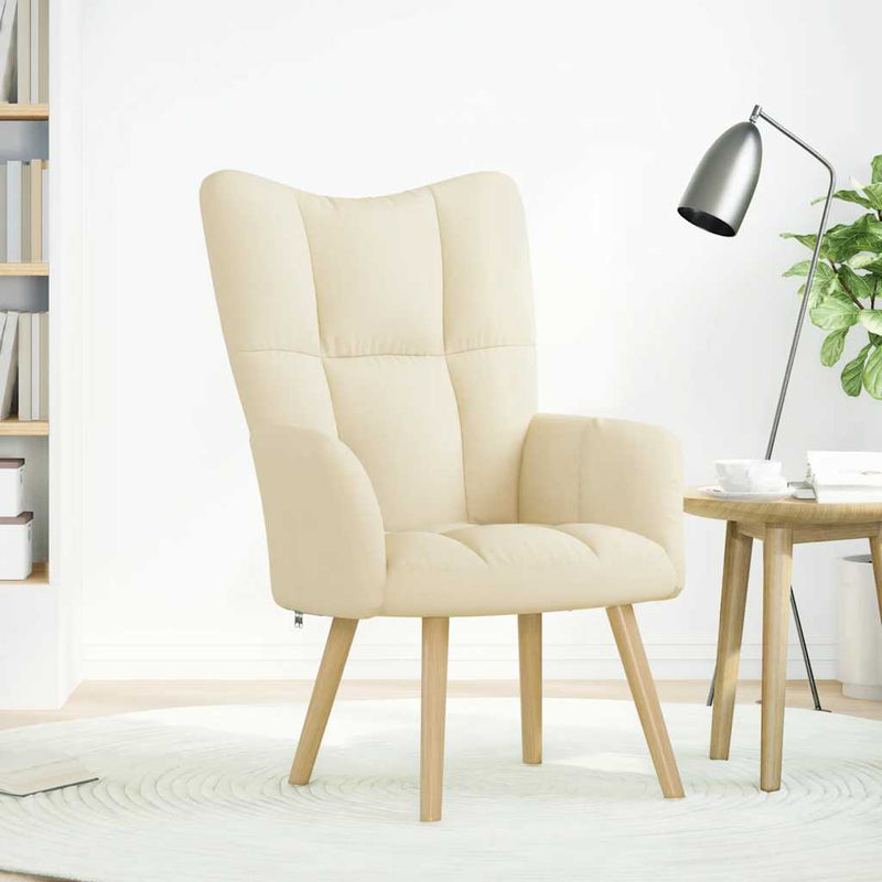 vidaXL krémszínű szövet pihenőfotel