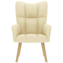 vidaXL krémszínű szövet pihenőfotel