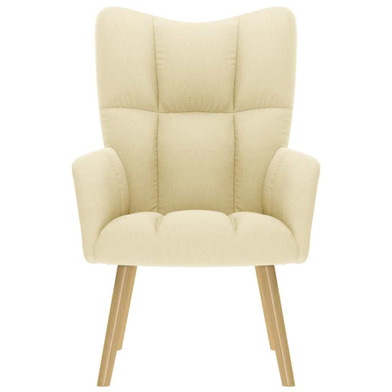 vidaXL krémszínű szövet pihenőfotel