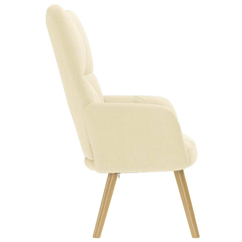 vidaXL krémszínű szövet pihenőfotel