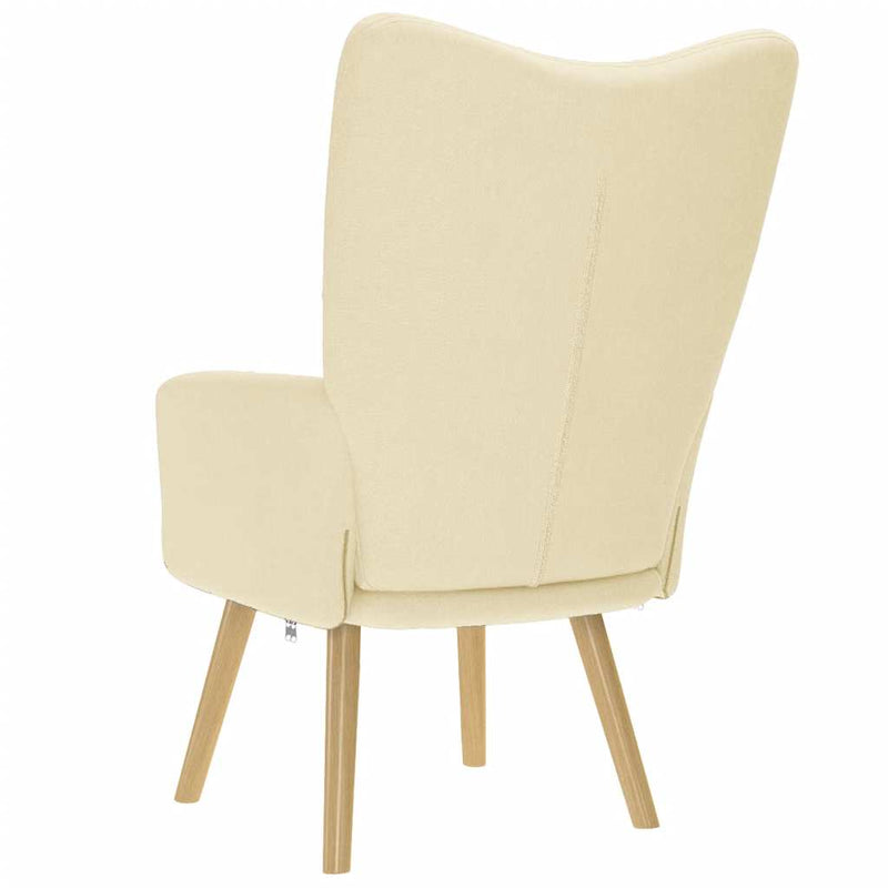 vidaXL krémszínű szövet pihenőfotel