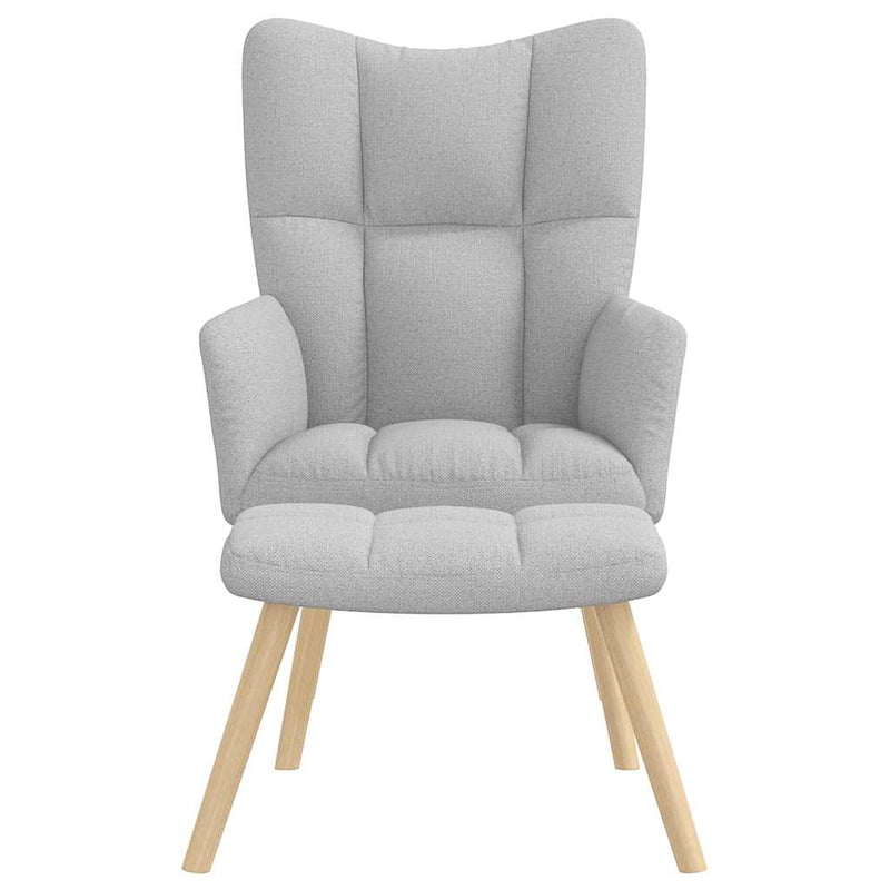 vidaXL felhőszürke szövet relaxáló szék zsámollyal