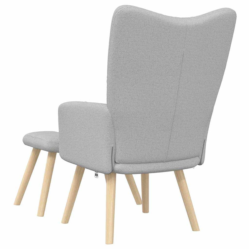 vidaXL felhőszürke szövet relaxáló szék zsámollyal