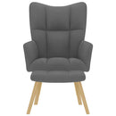 vidaXL sötétszürke szövet pihenőfotel lábtartóval