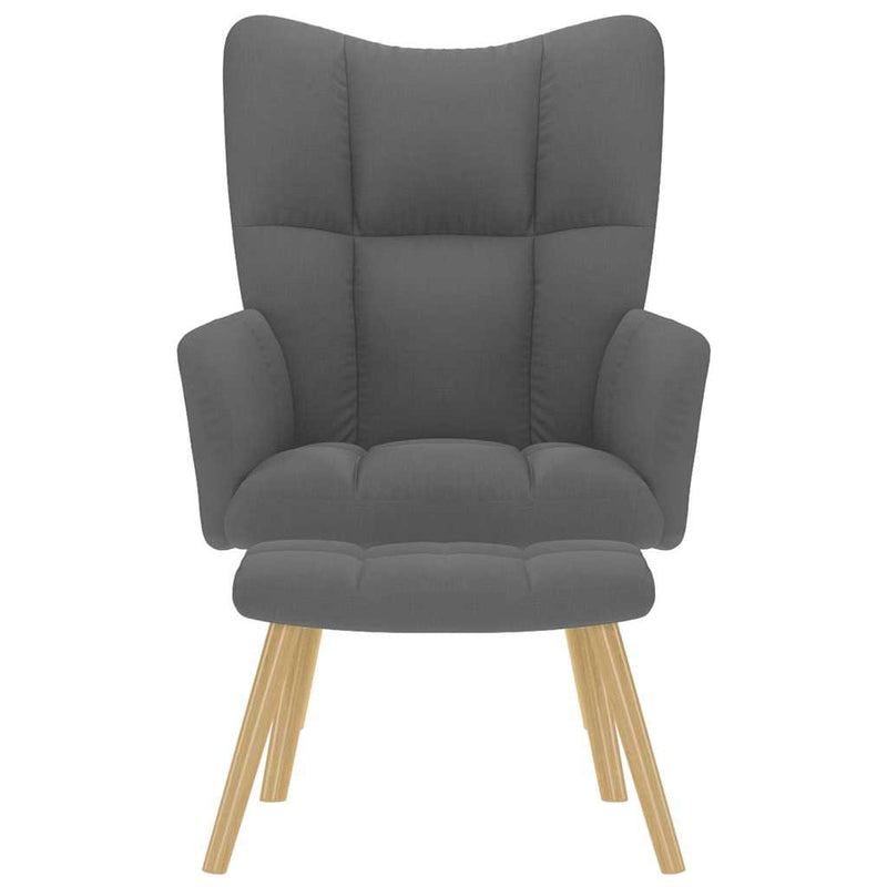 vidaXL sötétszürke szövet pihenőfotel lábtartóval