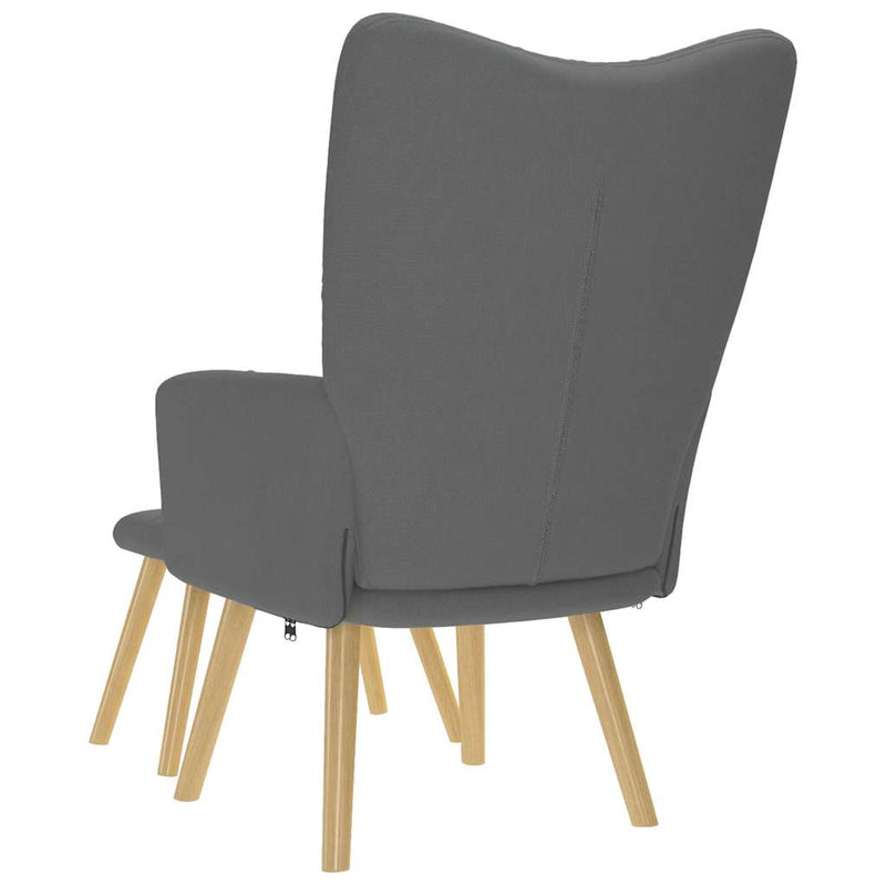 vidaXL sötétszürke szövet pihenőfotel lábtartóval